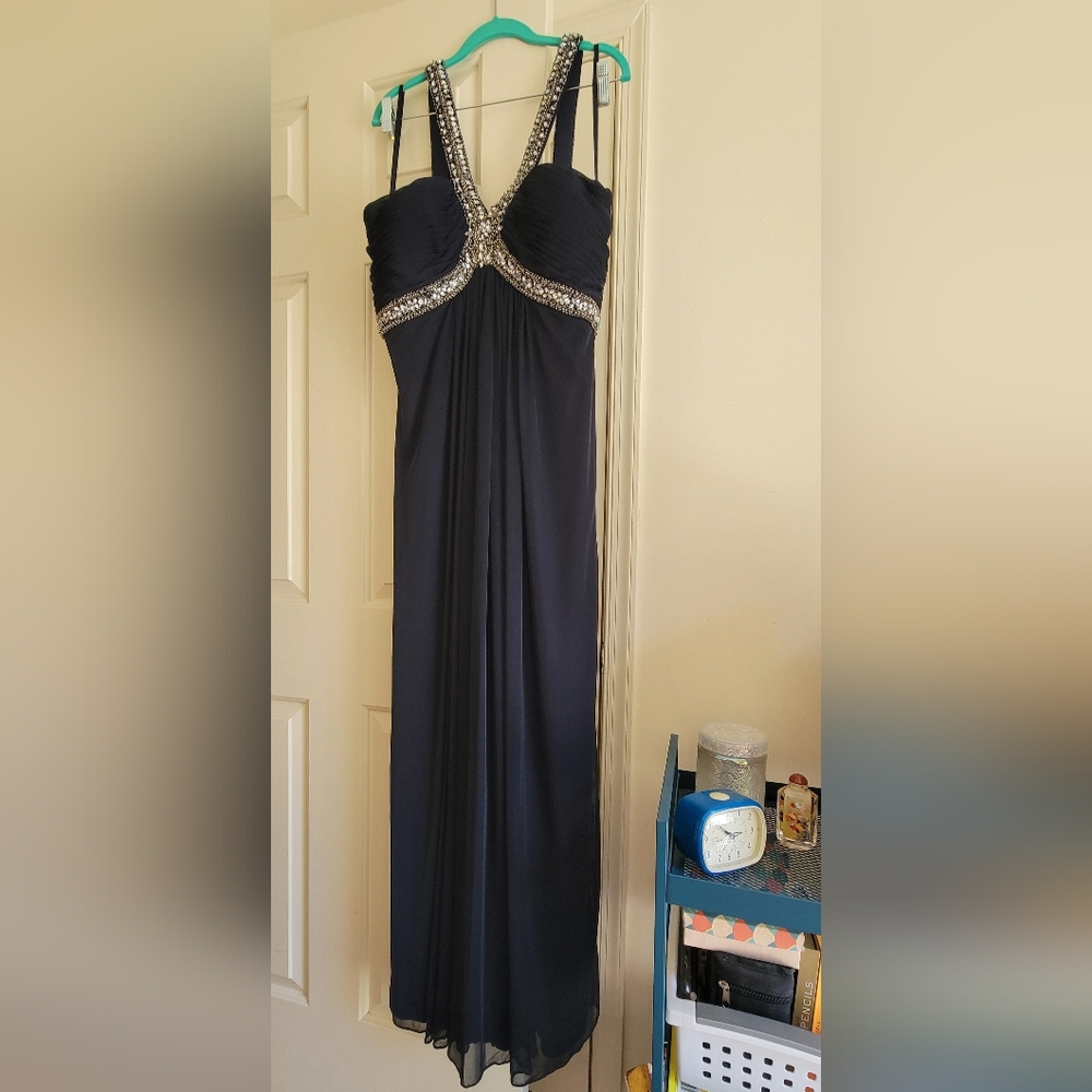Xscape By Joanna Chen Navy Formal Dress